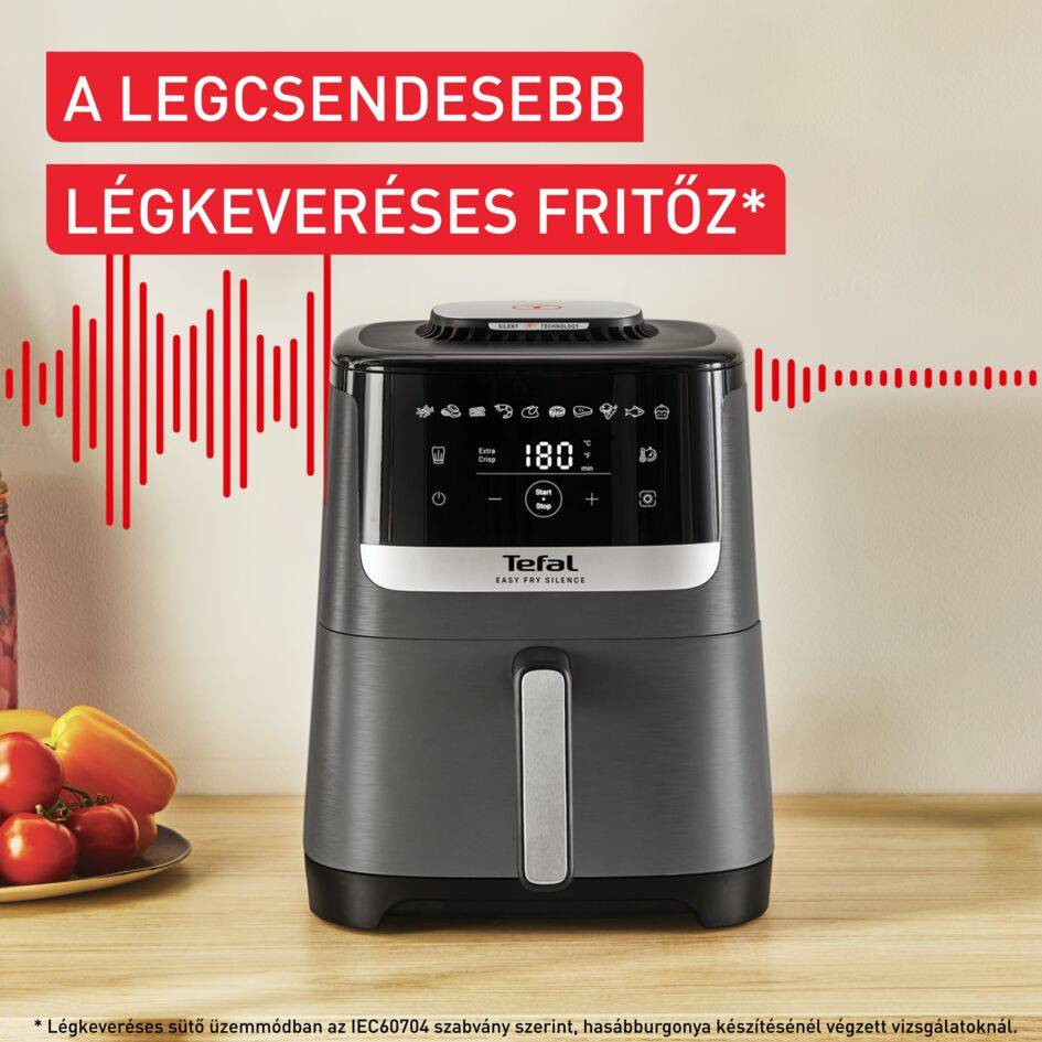 Csendes légkeveréses fritőz  Tefal Easy Fry Silence Coal EY551HE0 Sötét szürke