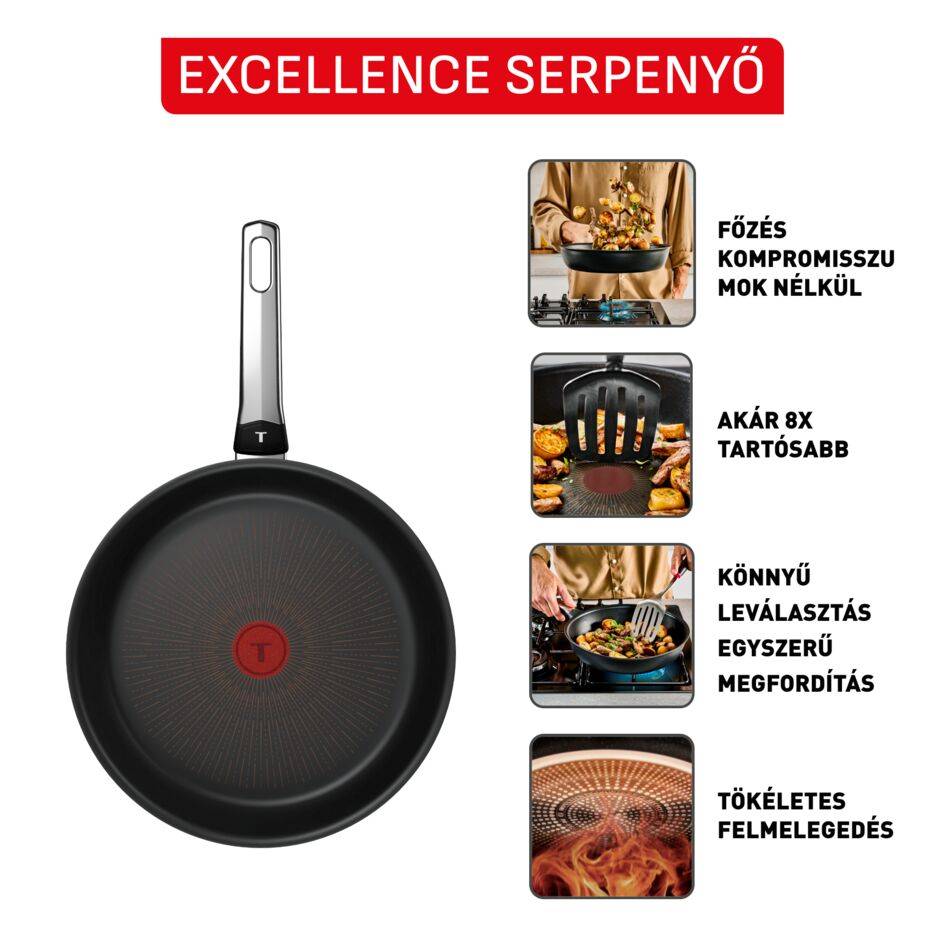 G3200602 Excellence tapadásmentes serpenyő, Tefal, indukcióshoz, 28 cm
