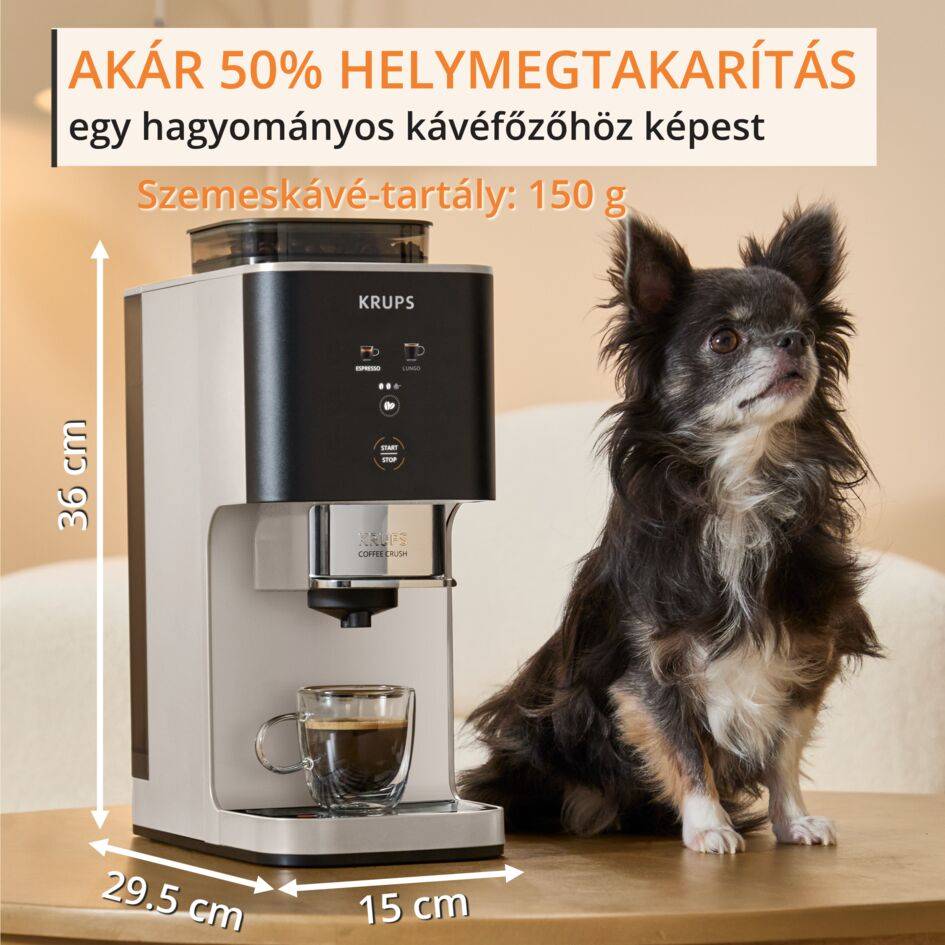 Automata kávéfőző KRUPS Coffee Crush SA4001E0 fehér