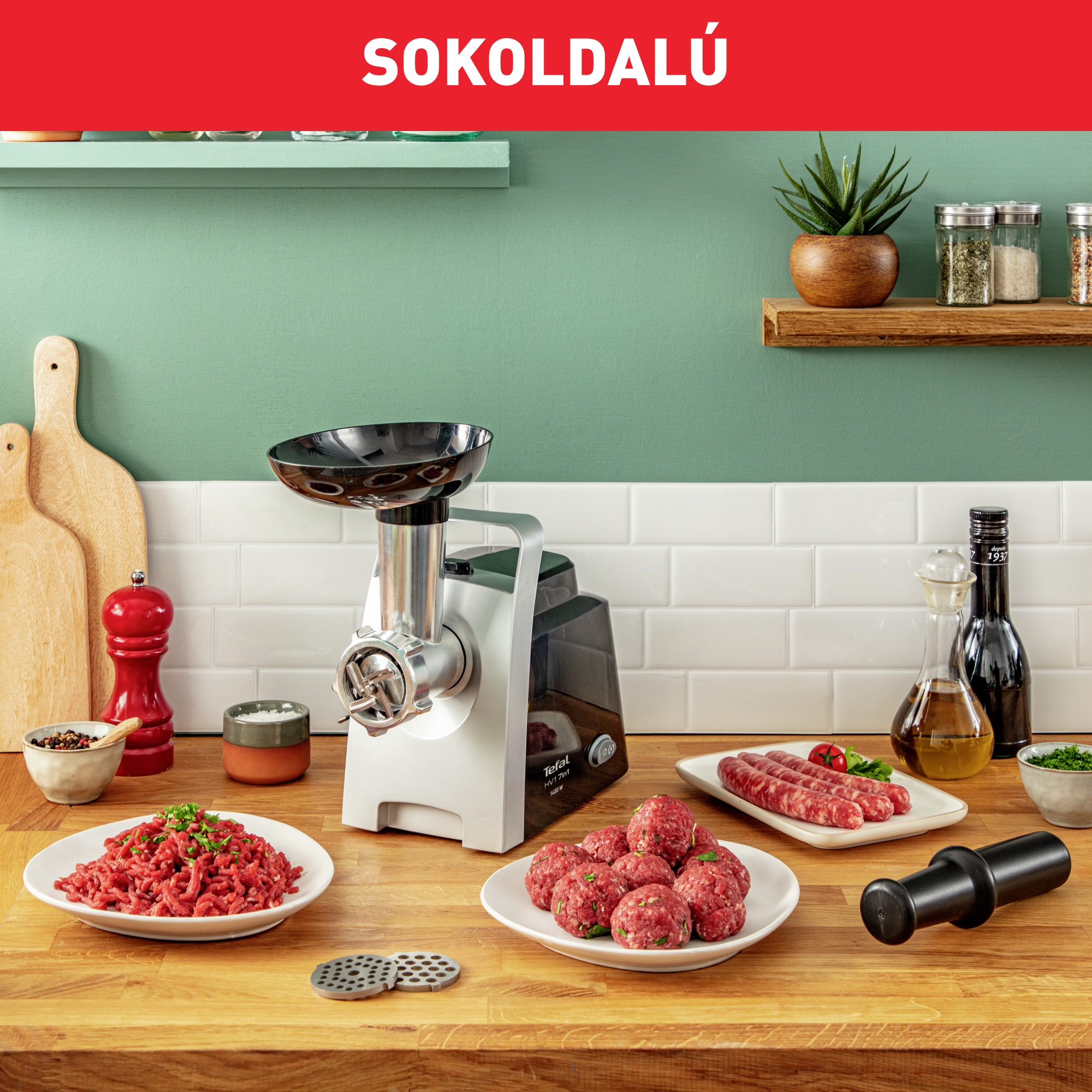 Húsdaráló Tefal HV1 7az1-ben NE109838 Ezüst/Fekete