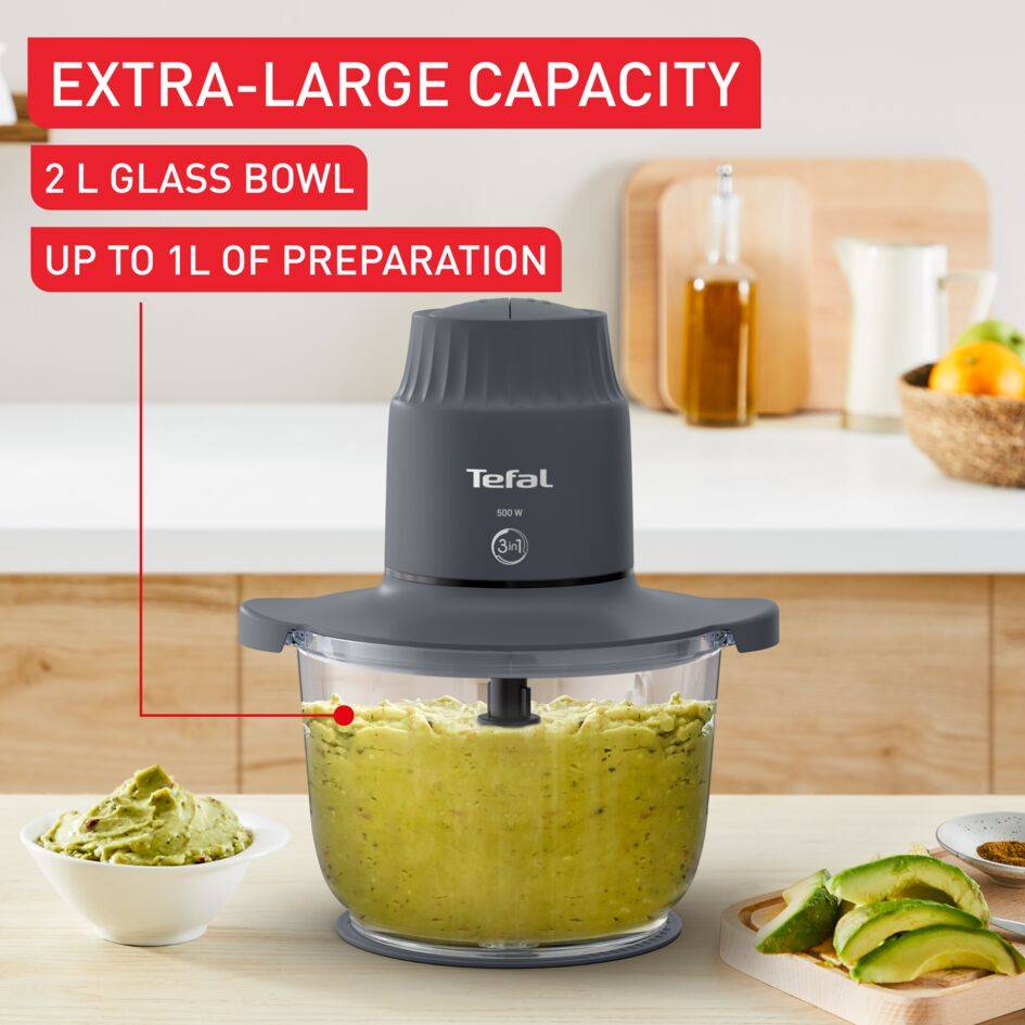 Choppeo elektromos aprítógép üvegedénnyel, 2 literes űrtartalom, boroszilikát üveg