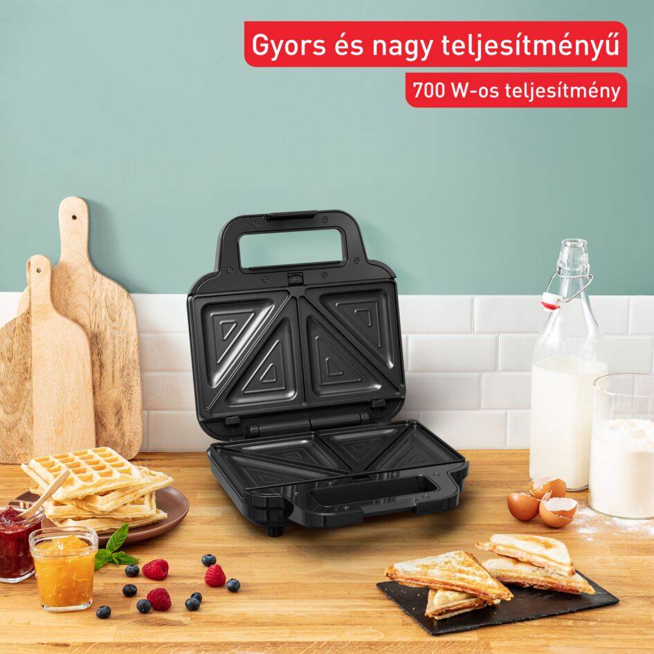 Tefal szendvicssütő UltraCompact 3 az 1-ben SW383D10 Rozsdamentes/Fekete