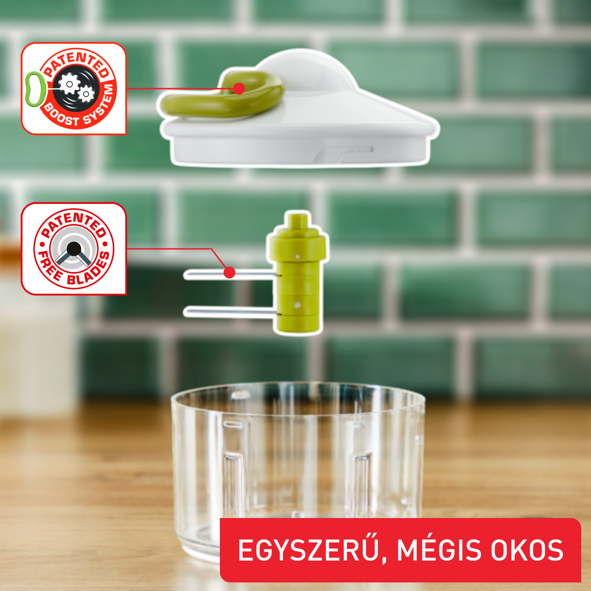 Kézi aprító Tefal 5 Second Chopper K1330404 Zöld/Fehér 500 ml