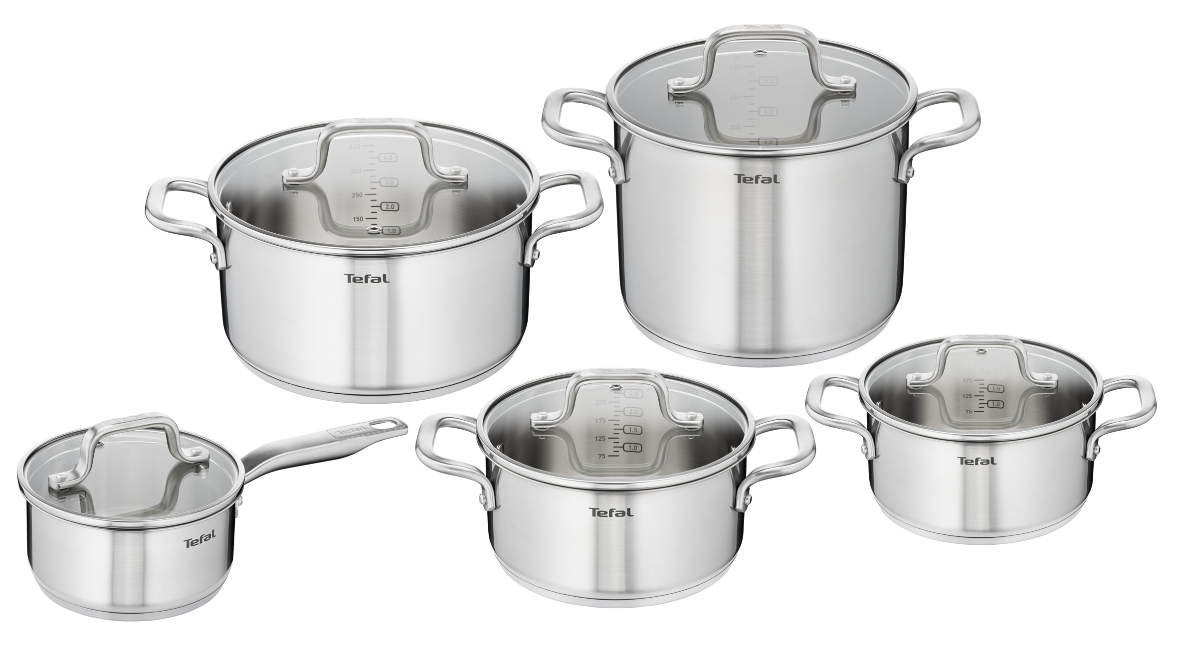 10 részes Virtuoso edénykészlet lábas 16 cm, nyeles lábasok 18/20/24 cm, tésztafőző edény 22 cm