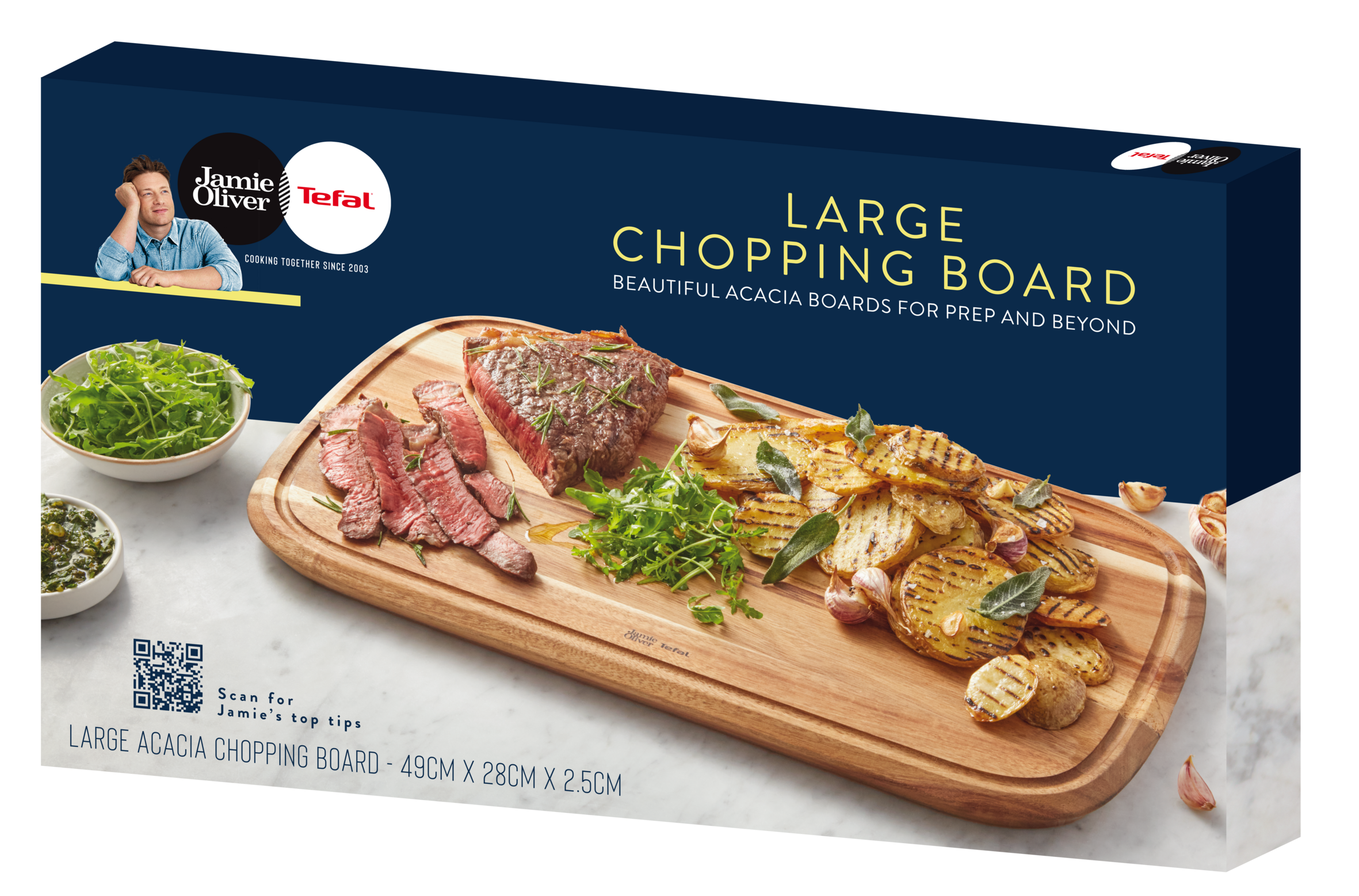 Akácfa vágódeszka Tefal Jamie Oliver K2681055 49x28 cm