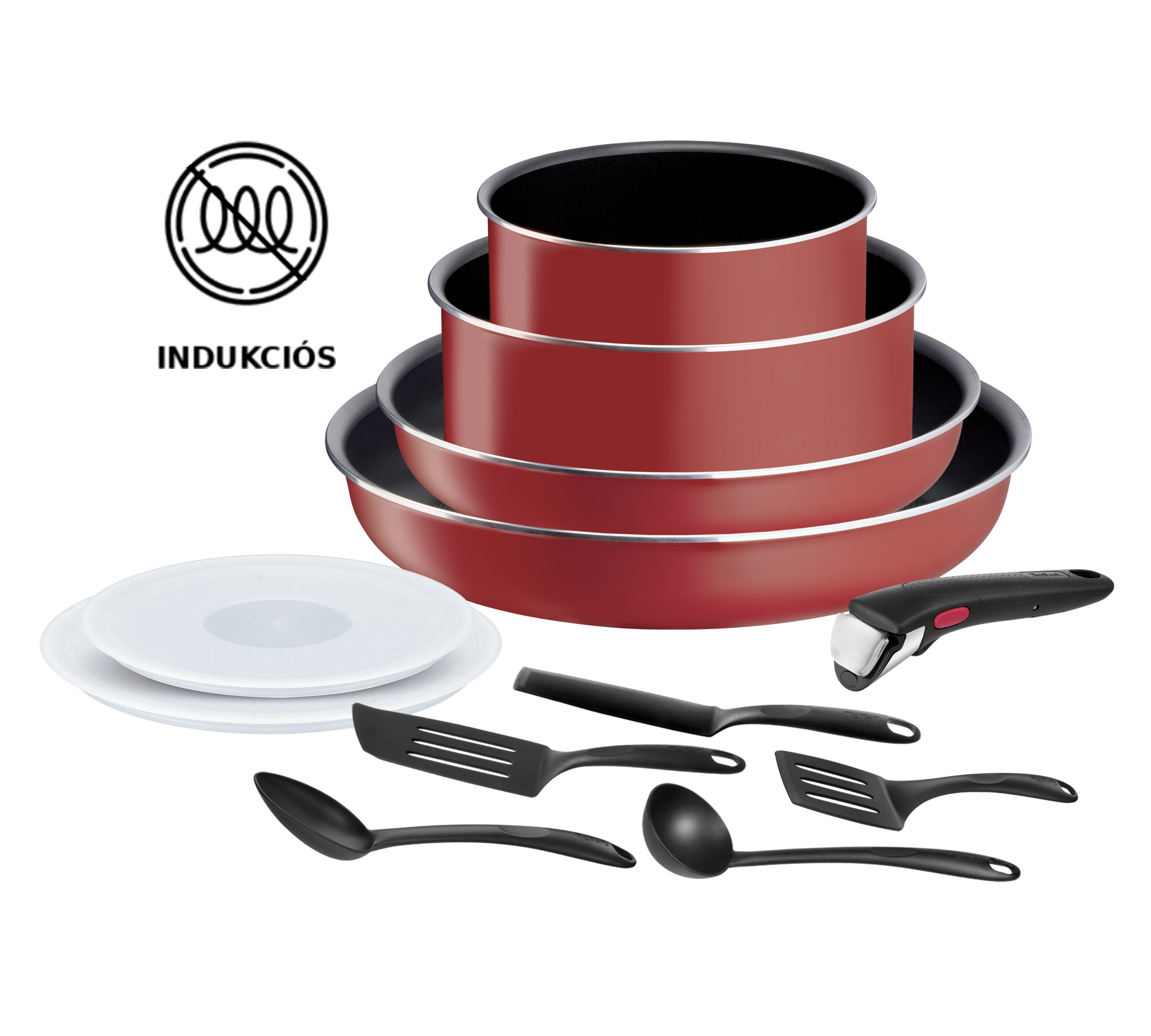 Edényszett Tefal Ingenio Easy Cook & Clean Red L1529302 12 db-os