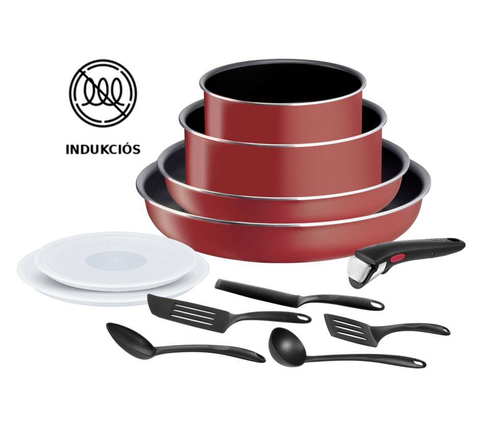 Edényszett Tefal Ingenio Easy Cook & Clean Red L1529302 12 db-os