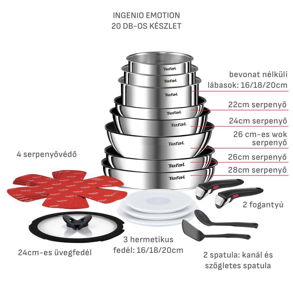 Edényszett Tefal Ingenio Emotion L897SJ04 20 db-os