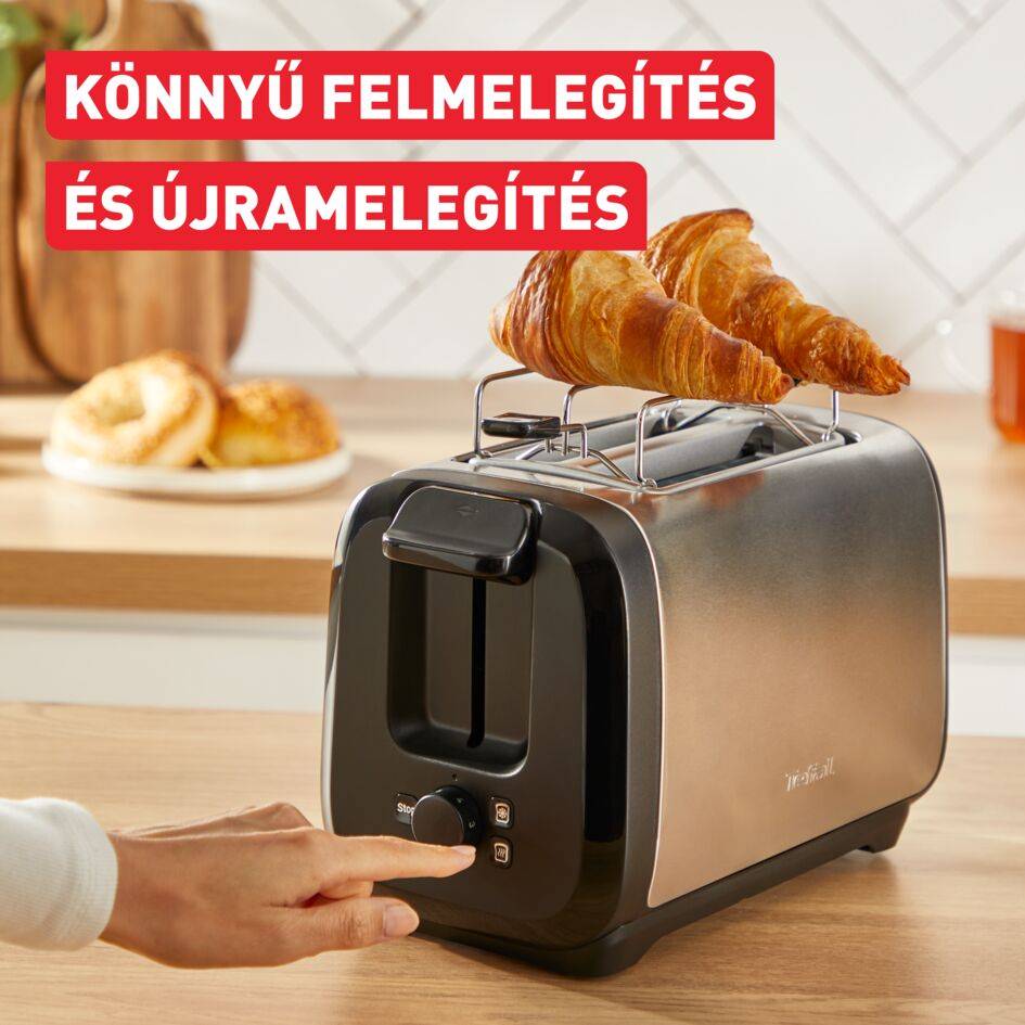 Tefal Subito kenyérpirító, rozsdamentes acél/fekete, TT5S1DE0