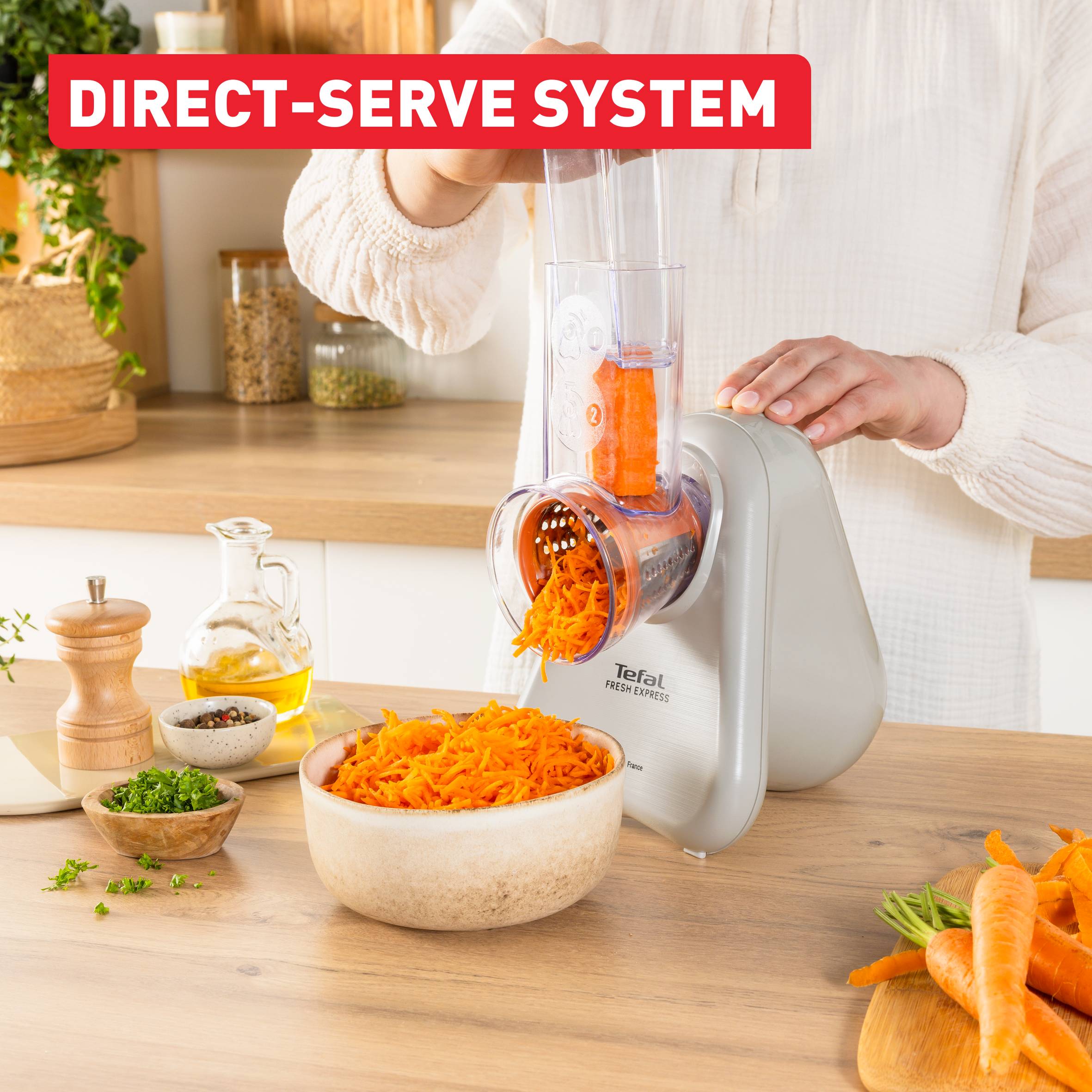 Fresh Express, Electric Vegetable Shredder, Direct-Serve System