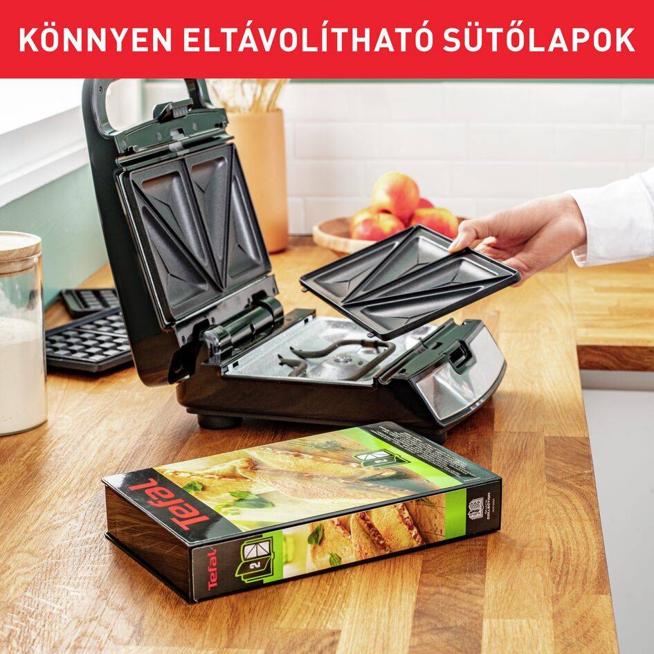 Tefal szendvicssütő Snack Collection SW852D12 Rozsdamentes/Fekete
