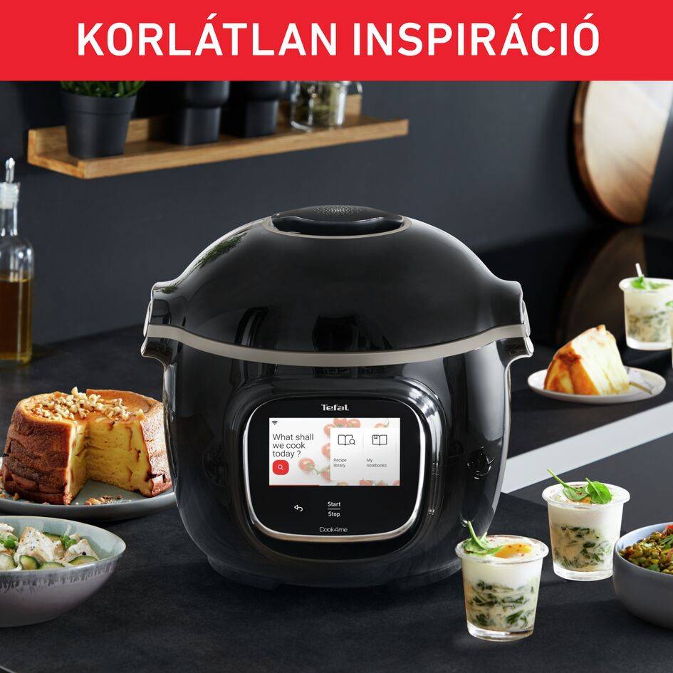 Többfunkciós elektromos kukta Tefal Cook4me Touch WiFi CY912831 Fekete