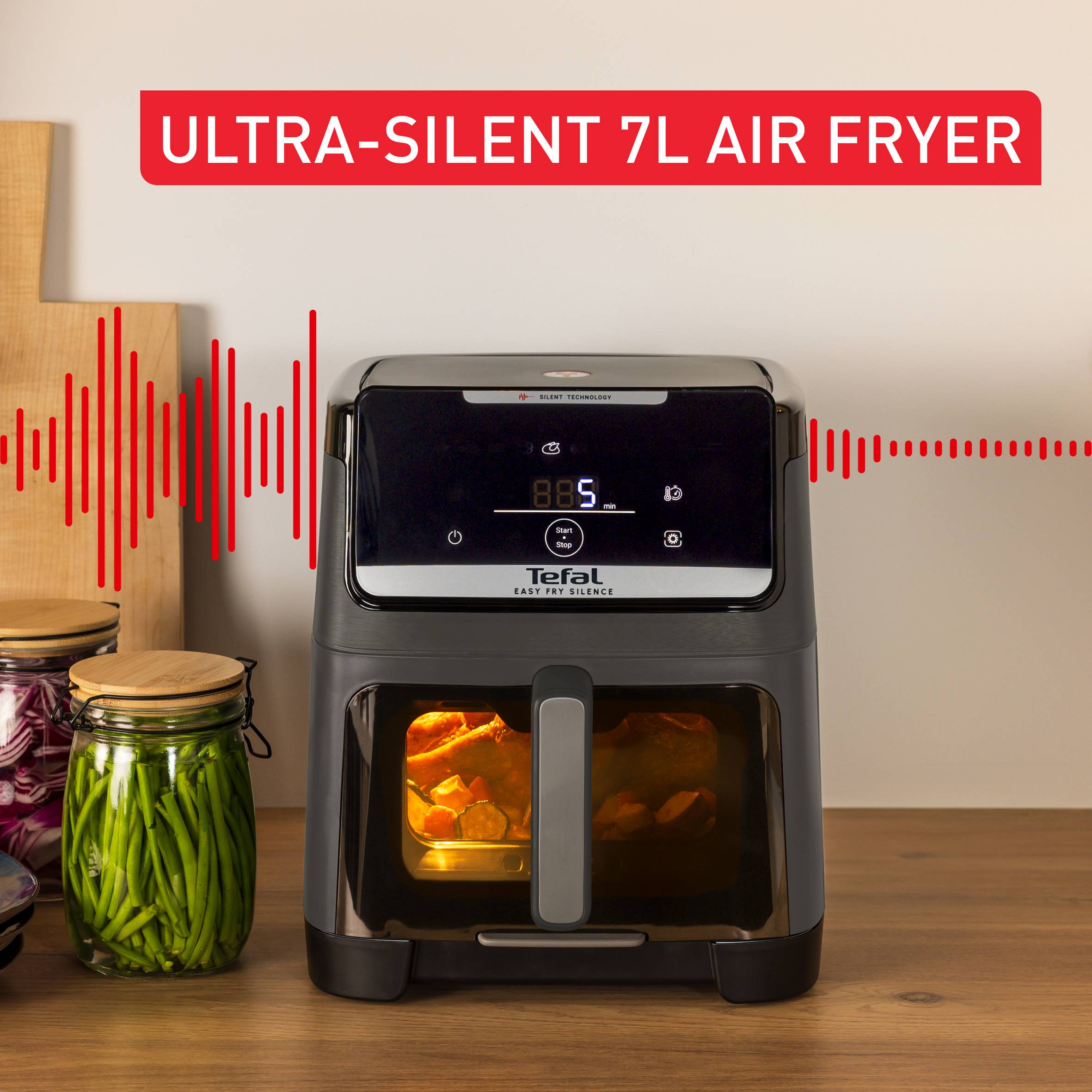 Forrólevegős fritőz Tefal Easy Fry Silence 7L EY846HE0 Sötét szürke