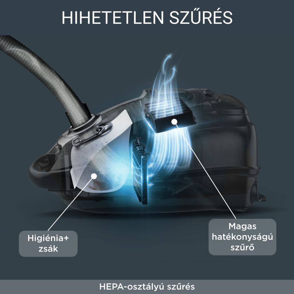 Porzsákos porszívó SILENCE FORCE ALLERGY+ 57 dB RO7487EA