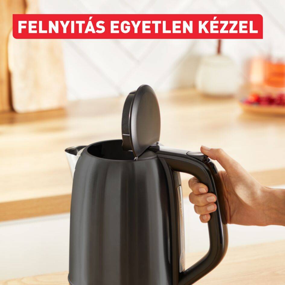 Subito vízforraló, csészénkénti vízmennyiségjelző, egykezes nyitás