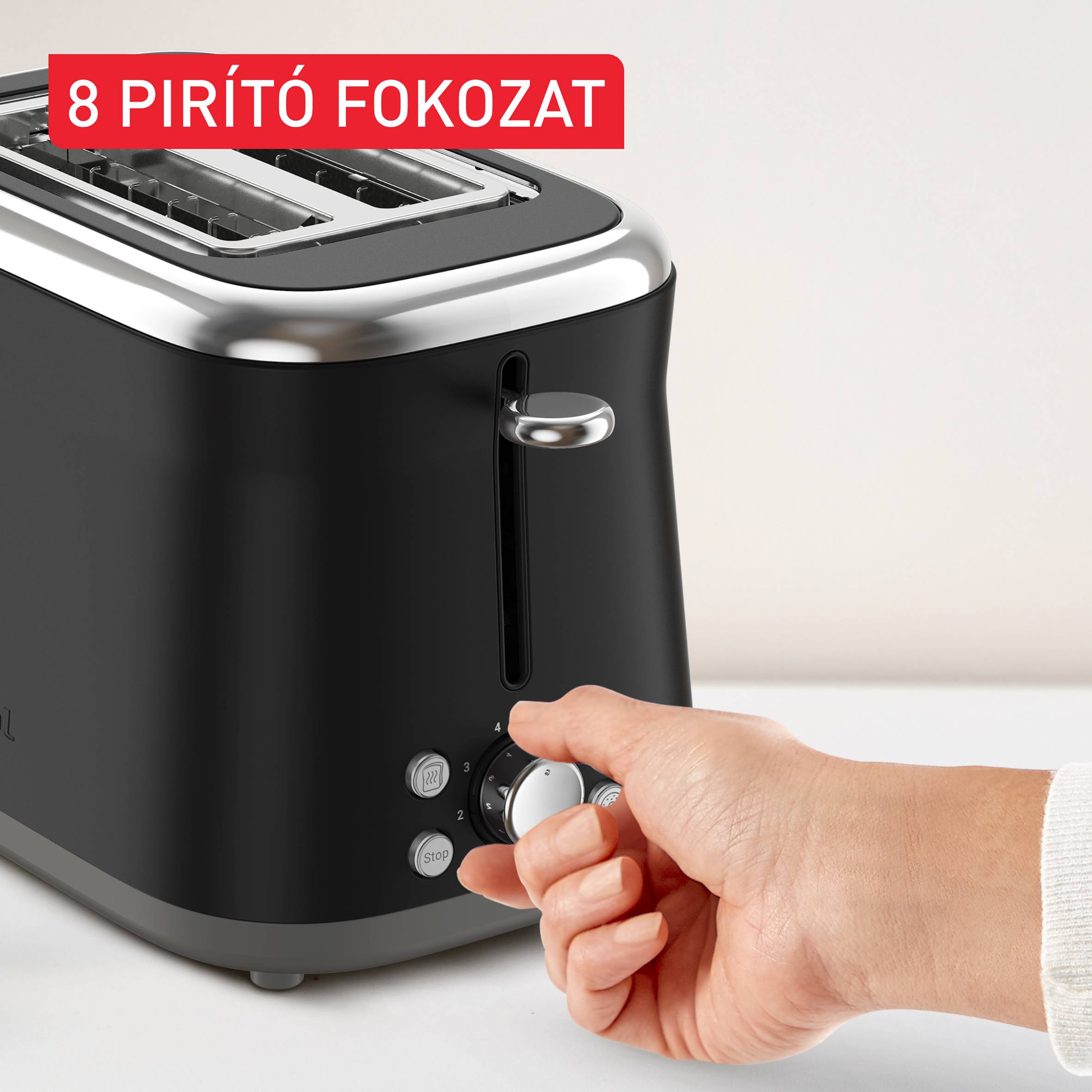 Tefal Collection retro kenyérpirító rozsdamentes acél fekete TT7208E0