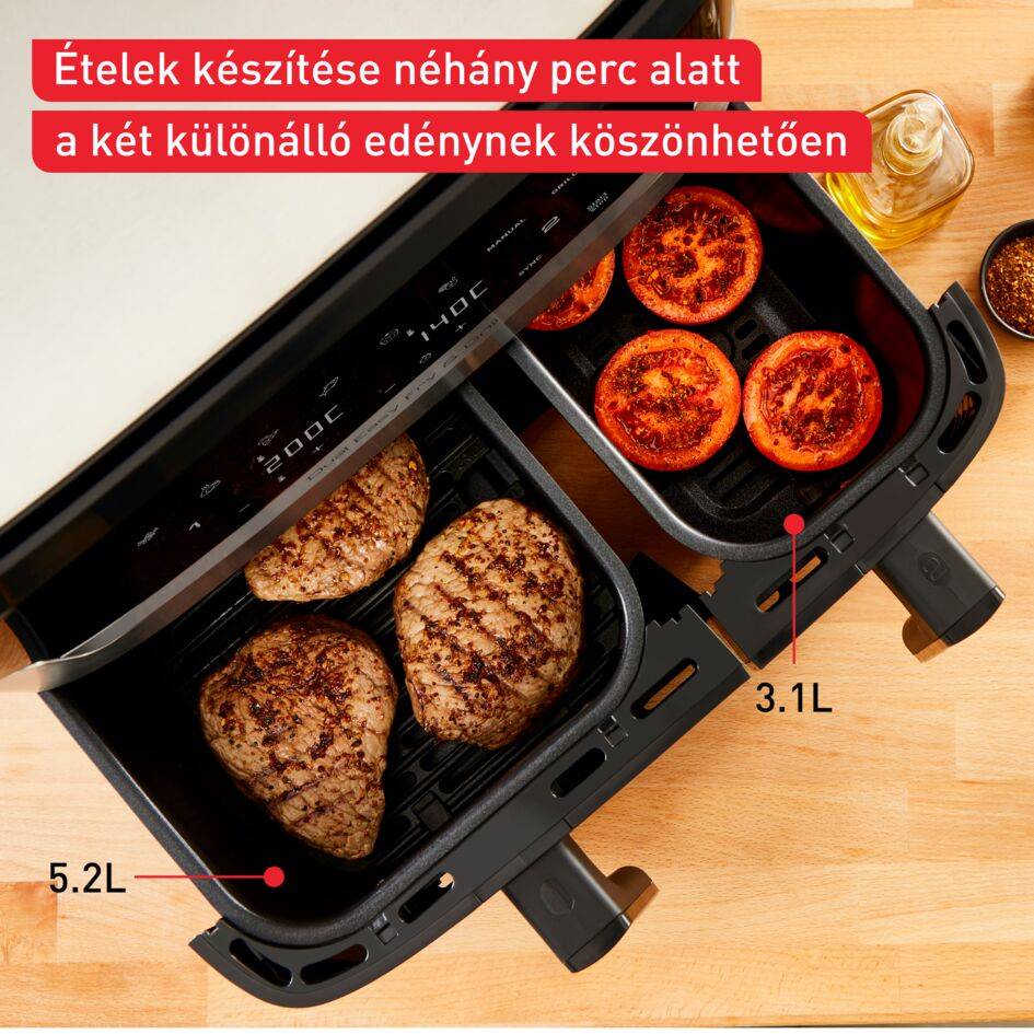 Forrólevegős fritőz Tefal Dual Easy Fry & Grill EY905D10 Rozsdamentes/Fekete