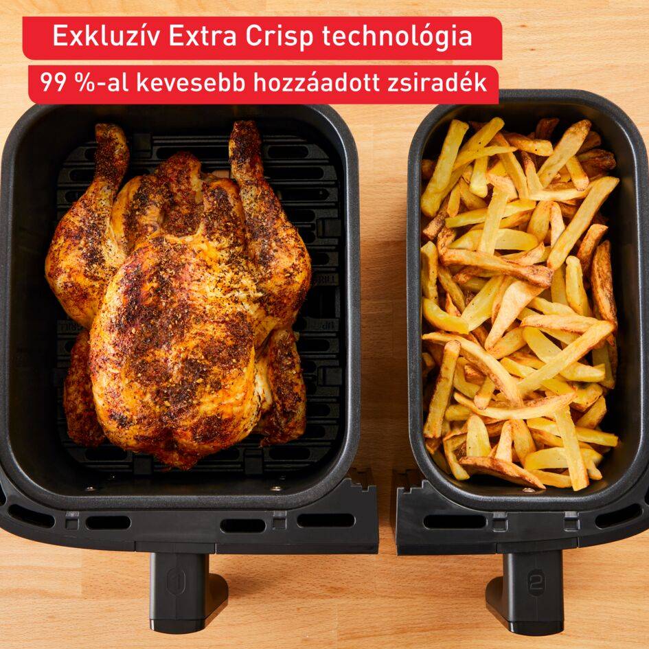 Forrólevegős fritőz Tefal Dual Easy Fry & Grill EY905B10 Fekete