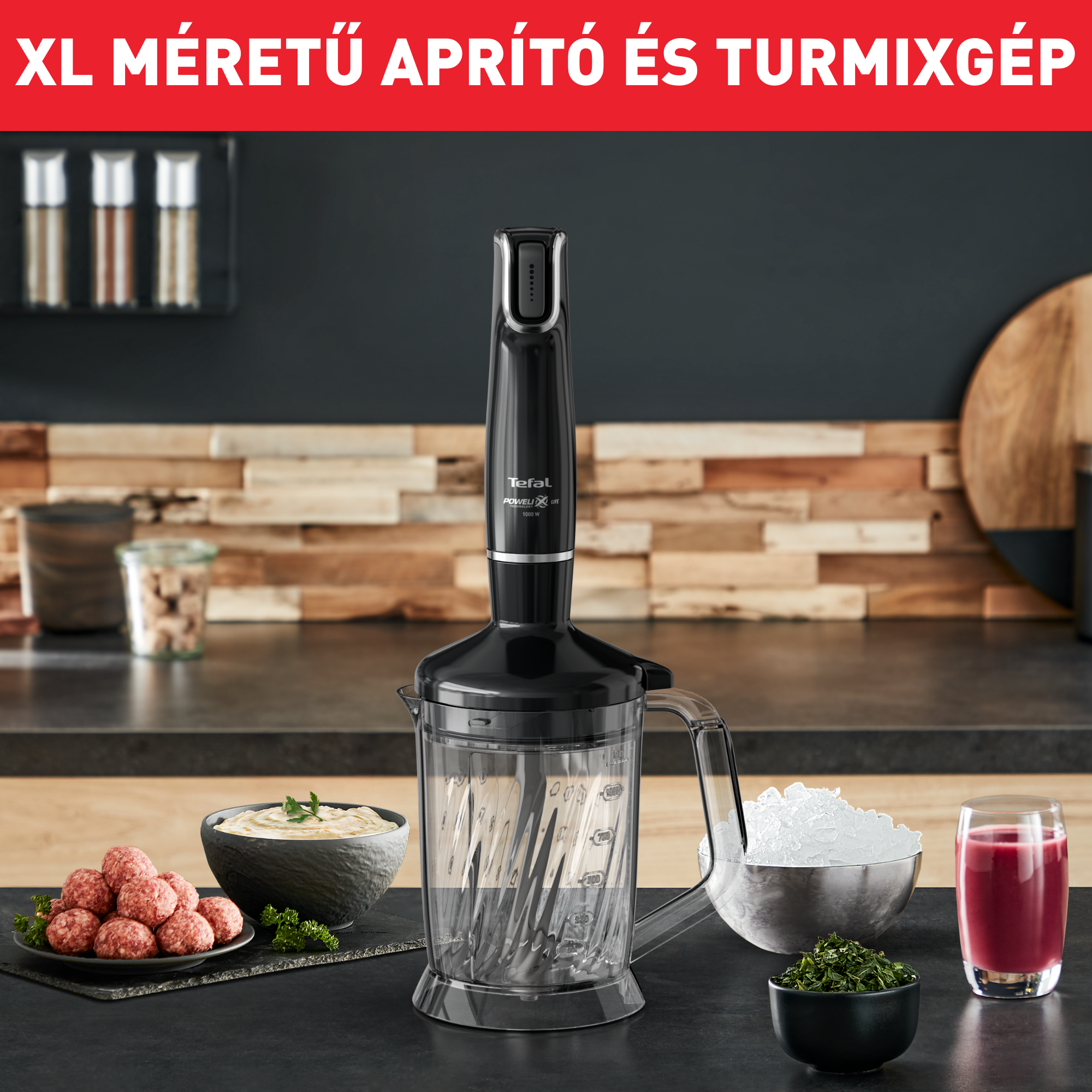 Botmixer Tefal Infiny Force 4v1 HB94L830 fekete