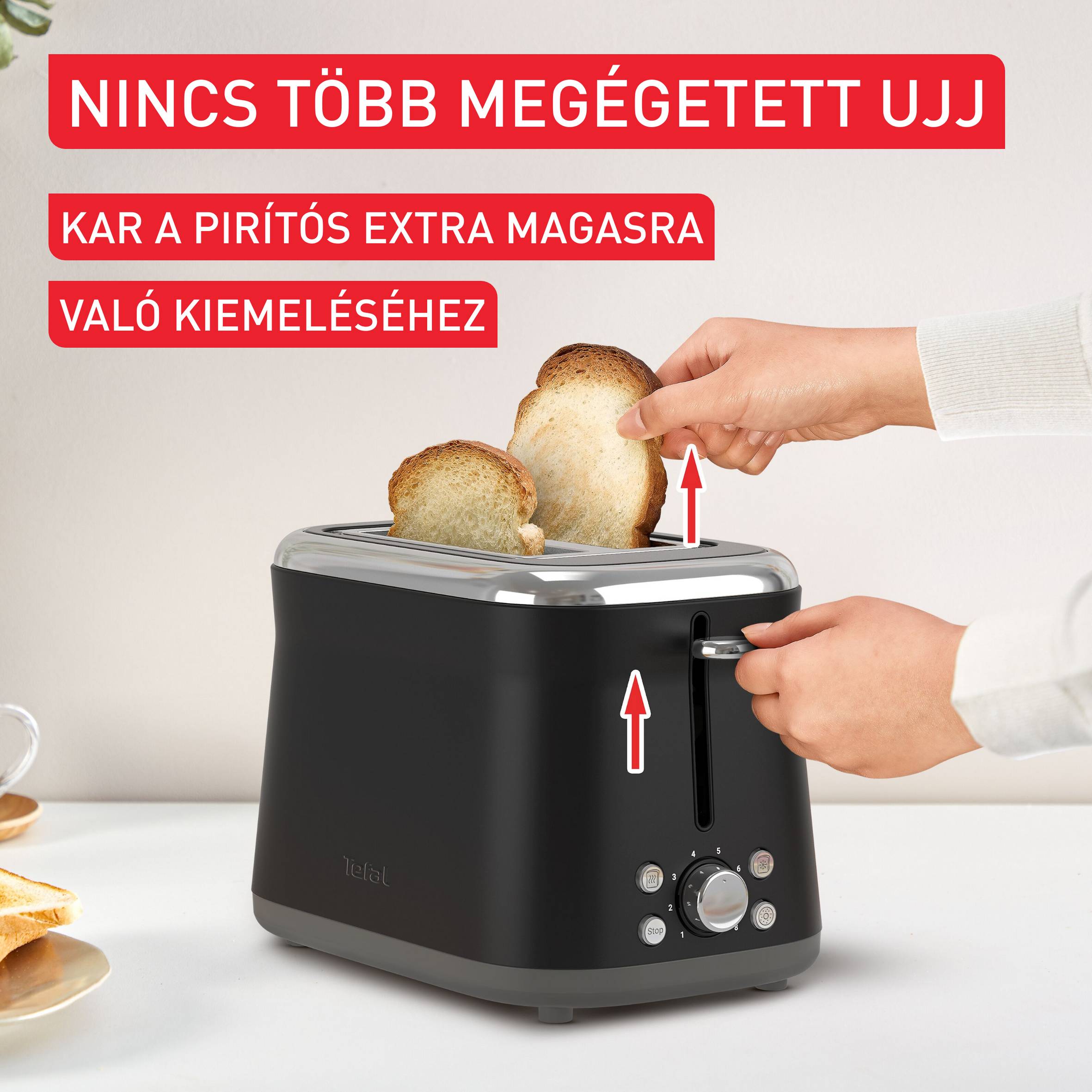 Tefal Collection retro kenyérpirító rozsdamentes acél fekete TT7208E0