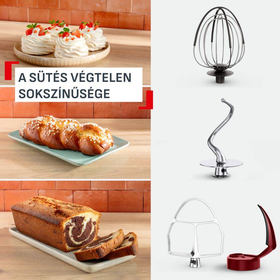 Bake Partner + konyhai robotgép, 1100 W-os motor, 5 sokoldalú tartozék