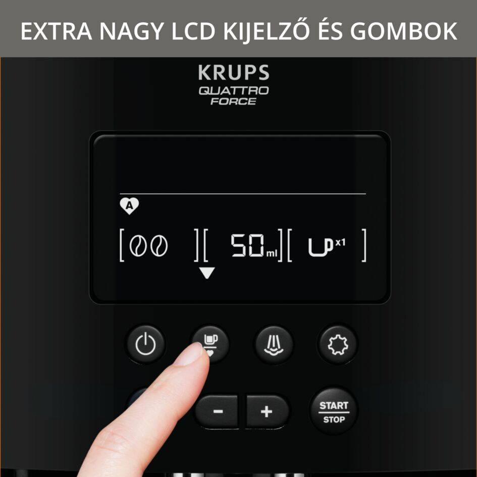 Automata kávéfőzők KRUPS Arabica Display EA817010 Fekete