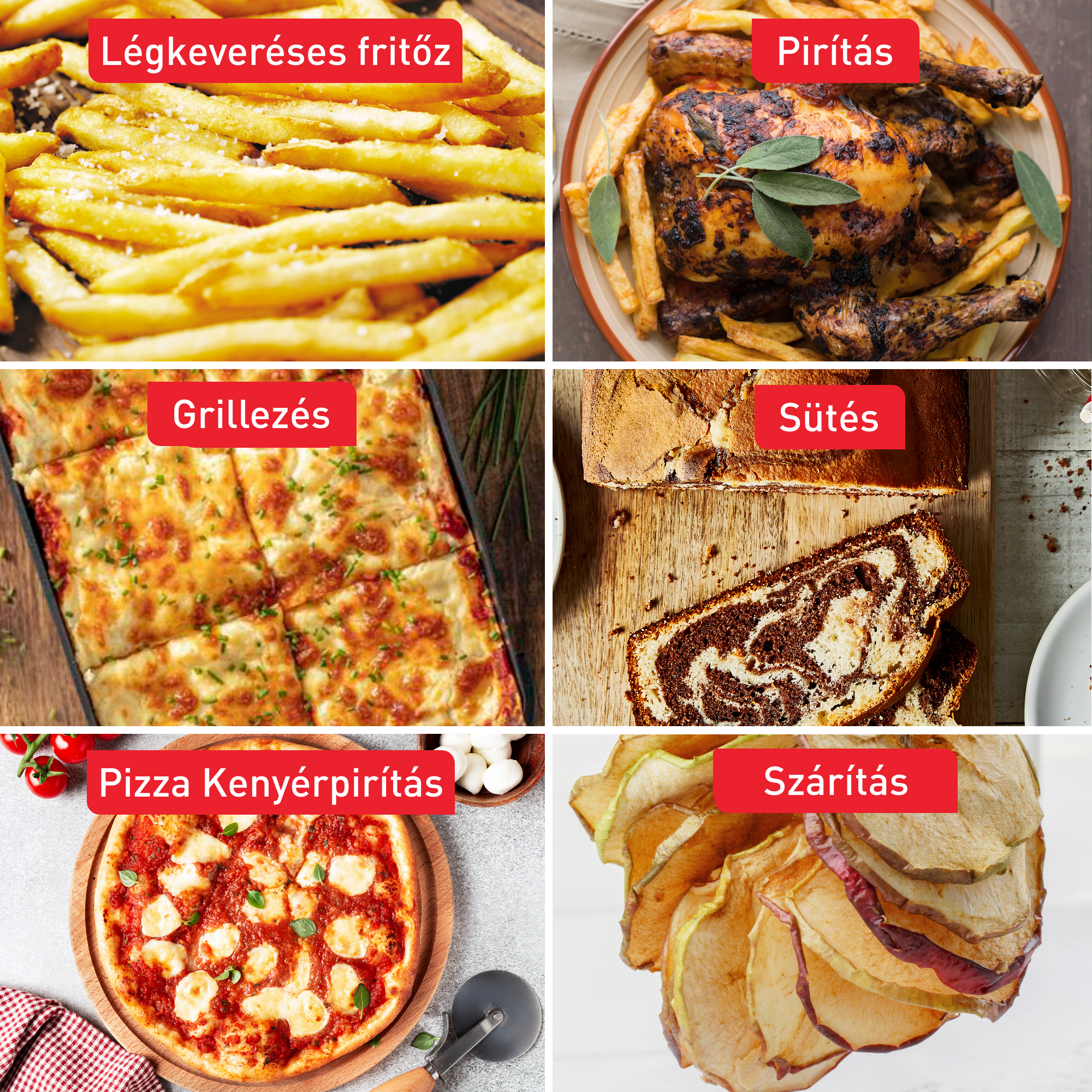 Nagyméretű, családi légkeveréses fritőz és multifunkciós sütő Tefal Easy Fry 20 l FW605810