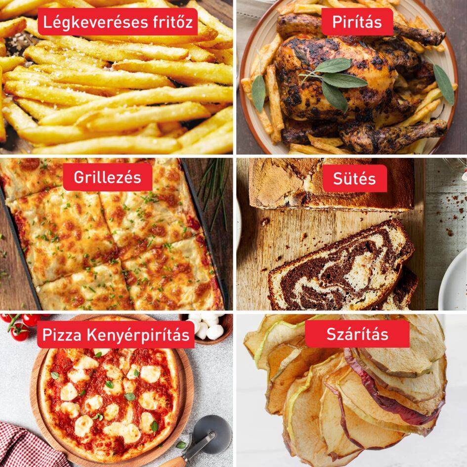 Nagyméretű, családi légkeveréses fritőz és multifunkciós sütő Tefal Easy Fry 20 l FW605810