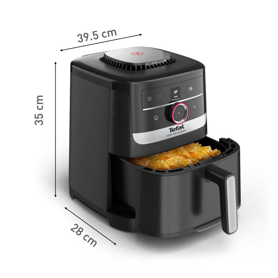 EY5728E1, Tefal Easy Fry Silence Smart csendes forrólevegős fritőz, 5 literes, fekete