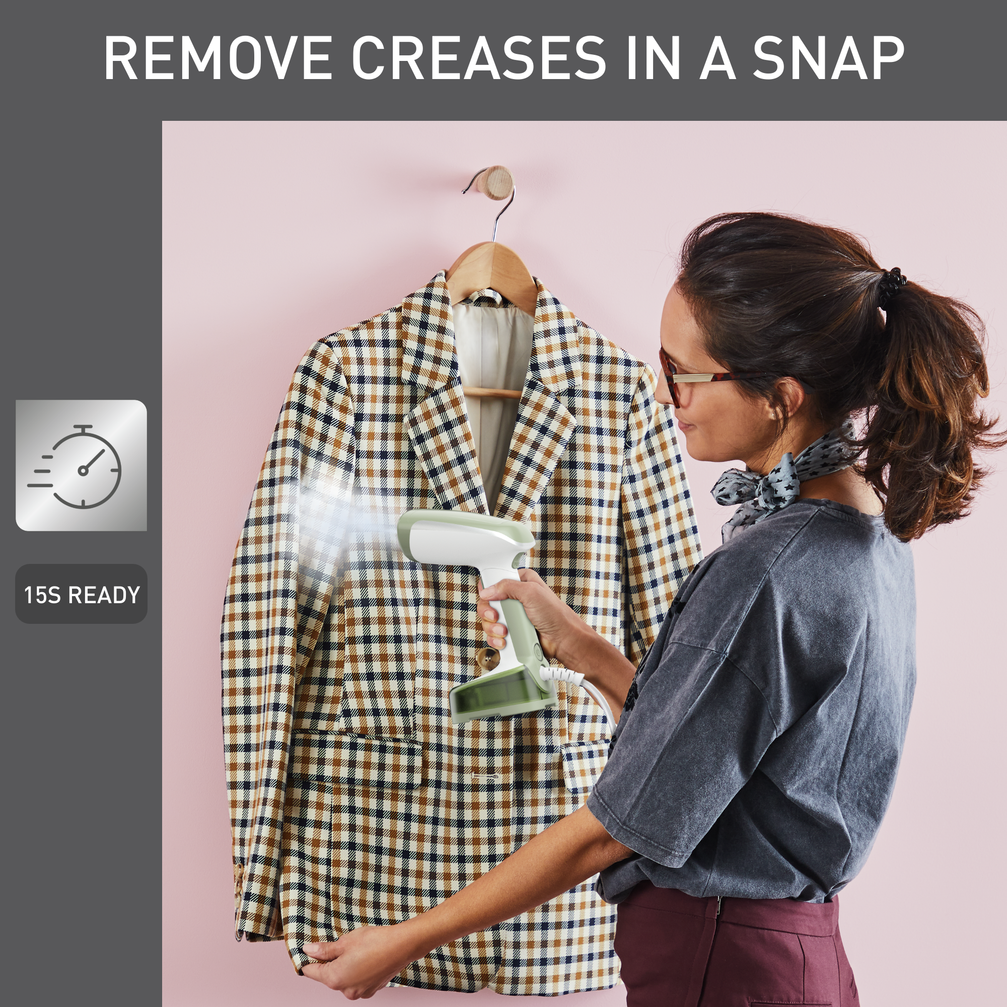 Kézi ruhagőzölő Tefal Access'Steam Pocket DT3053 Zöld/Fehér