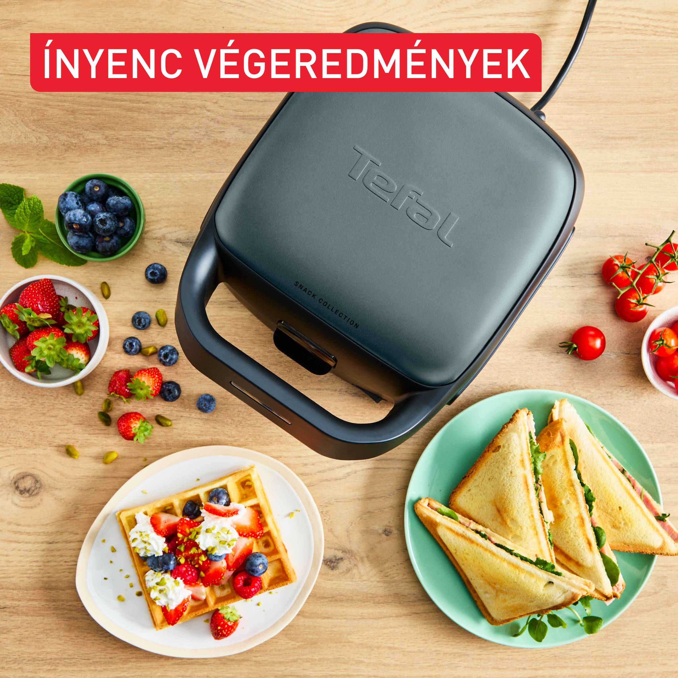 Szendvics- és gofrisütő Tefal Snack Collection SW862BF0 Fekete