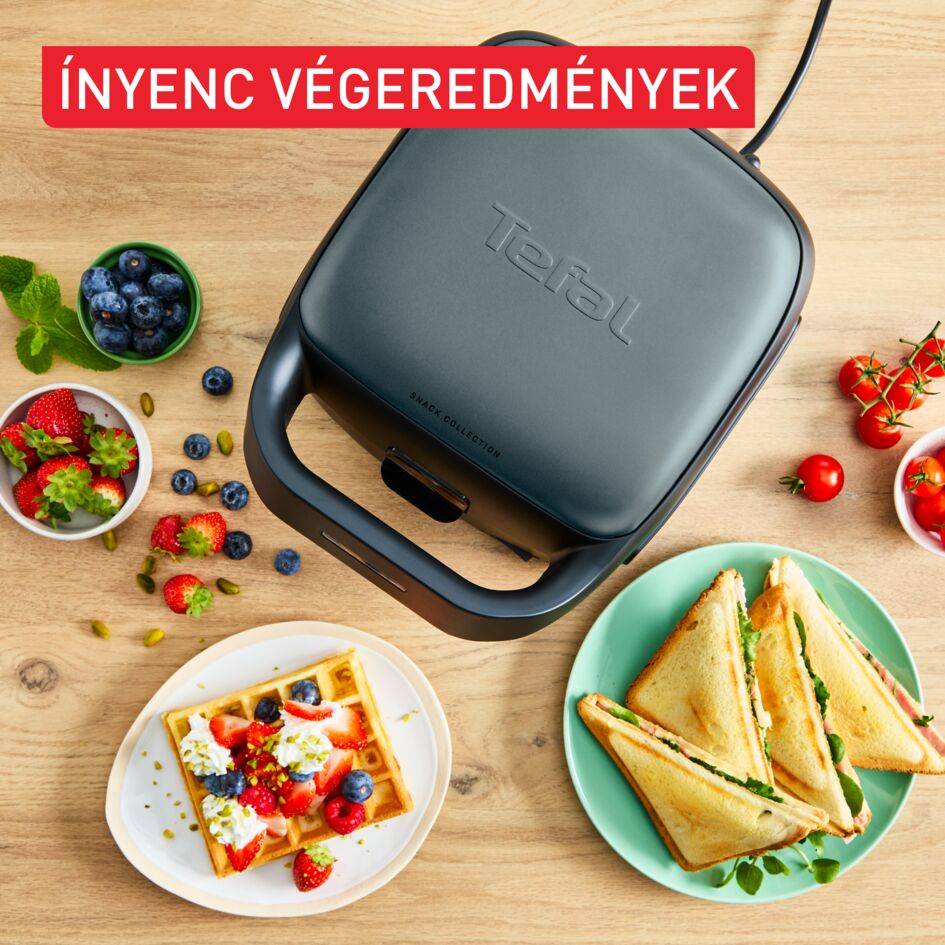 Szendvics- és gofrisütő Tefal Snack Collection SW862BF0 Fekete