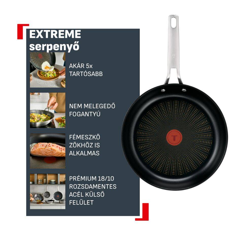 G7620604 Extreme tapadásmentes serpenyő, Tefal, 28 cm