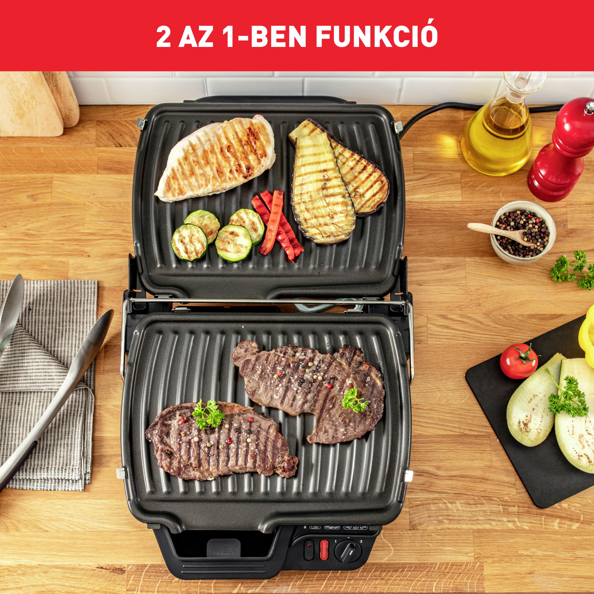 Elektromos grill Tefal Ultra Compact 600 GC305012 Ezüst/Fekete