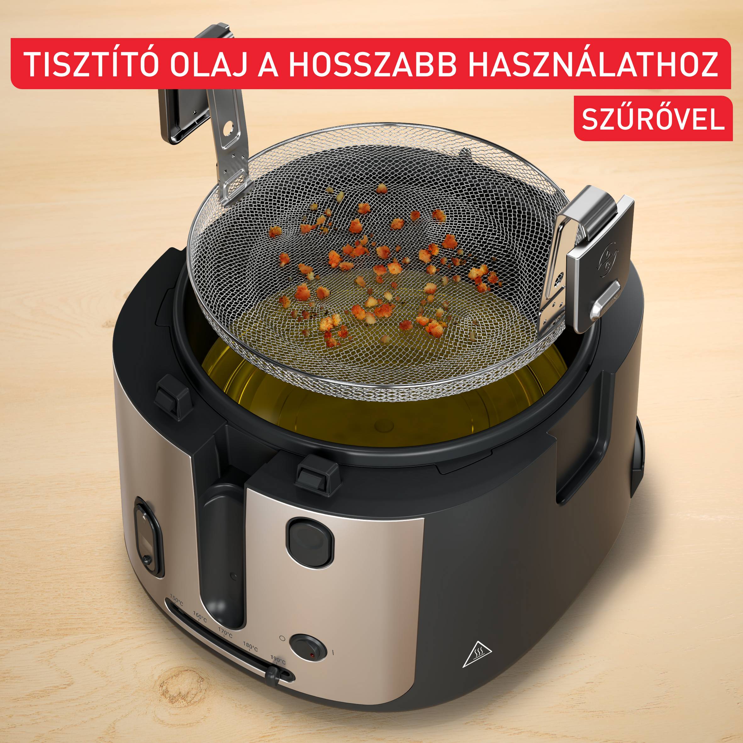 Tefal Filtra Vision+ olajsütő, FF2588E0, fekete