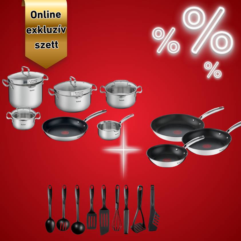 Konyhai készlet Tefal Duetto+ serpenyőkészlet, Duetto+ edénykészlet és Bienvenue edénykészlet