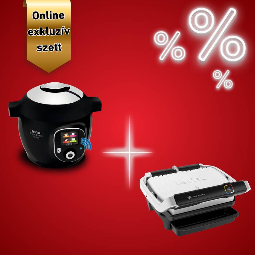 Konyhai készlet Tefal OptiGrill+ Elite elektromos grill és Cook4Me Connect többfunkciós kukta