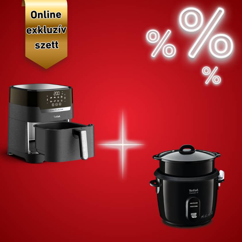Konyhai készlet Tefal rizsfőző 12 adagos és Easy Fry 2 az 1-ben Precision forrólevegős fritőz