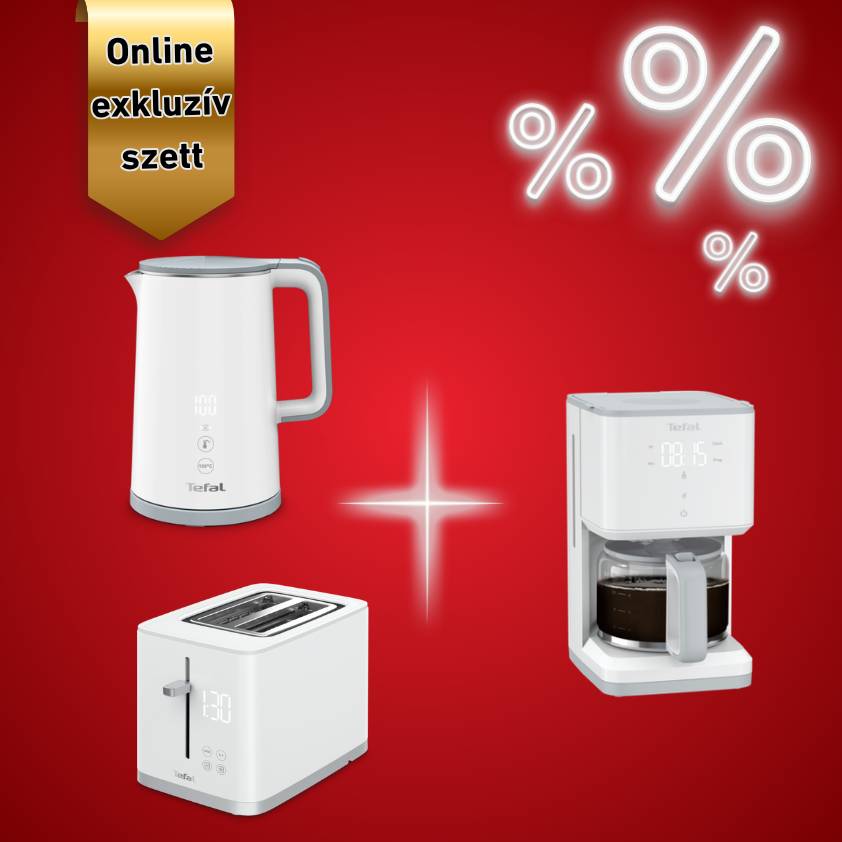 Tefal Sense reggeliző szett kenyérpirító, vízforraló és kávéfőző